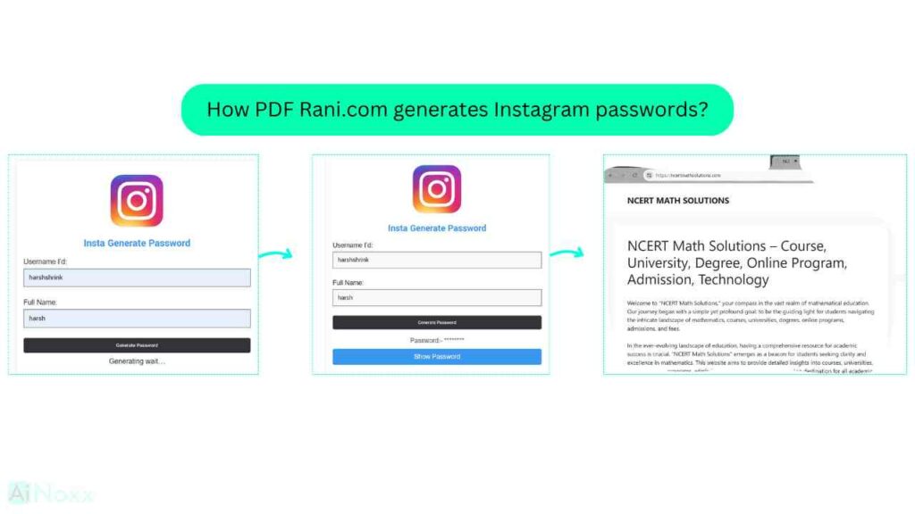 How PDF Rani.com generates Instagram passwords