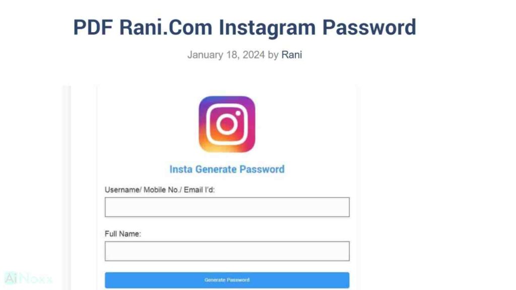 PDF Rani.com Instagram Password